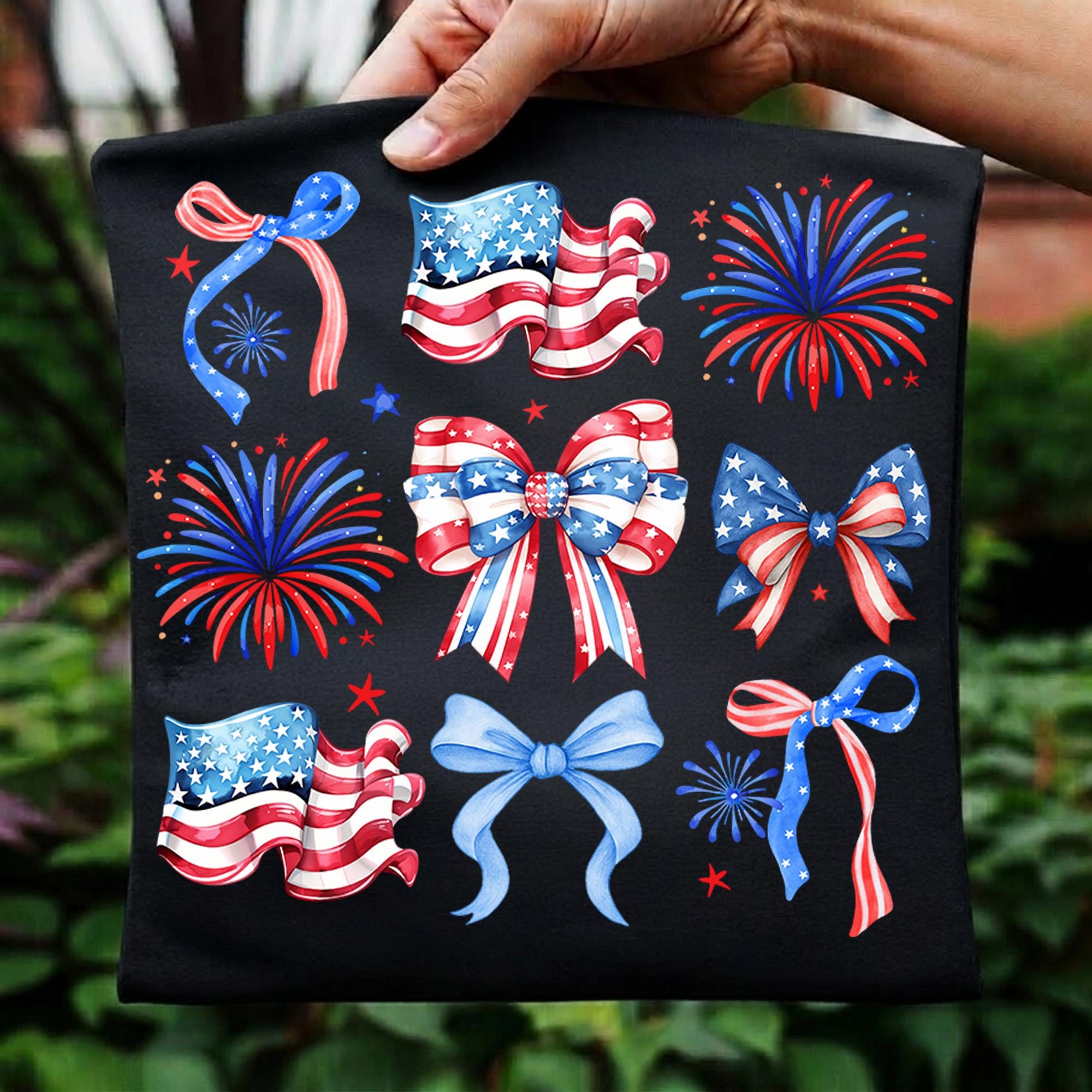 Coquette Bow Patriotic Png, 4th of July Png, American Flag Png ...