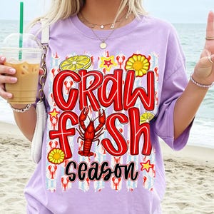 Crawfish Season Png, Brushstroke Crawfish Png, Stripes Crawfish Png, Preppy Crawfish Png, Louisiana Png, Sublimation Digital Download image 3
