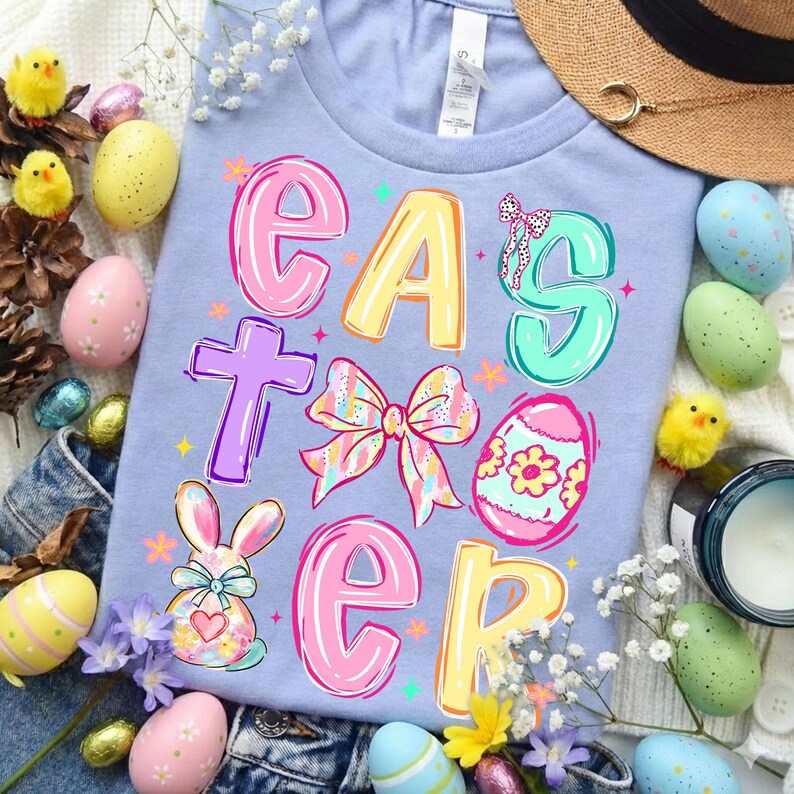 Easter Png, Coquette Easter Png, Retro Easter Png, Cross Png, Bunny Png, Religious Easter Png, Sublimation Png, Egg Png, Spring Png image 4