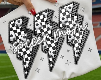 Soccer Mom Png, Lace Soccer Png, Checkerboard Lightning Png, Soccer Shirt Png, Sports Sublimation Design, Game Day Soccer Digital Download