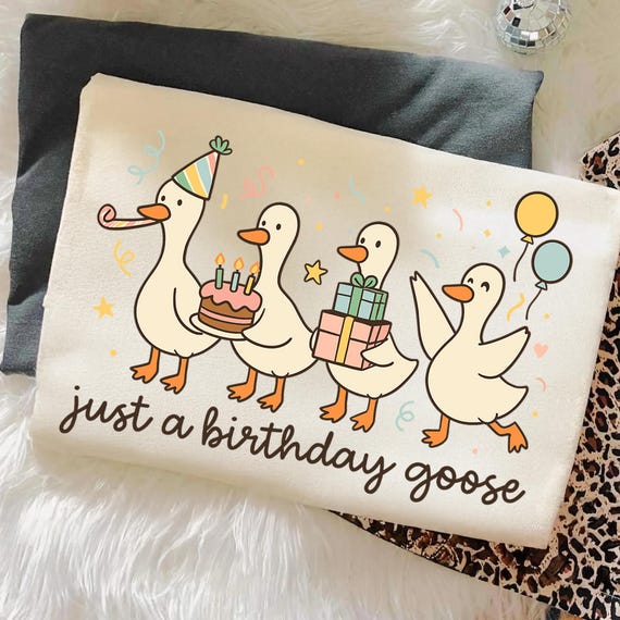 Birthday Goose Png, Funny Goose Png, Cute Birthday Shirt, Party Animal Sublimation, Kids Goose Birthday Png, Silly Goose Digital Download