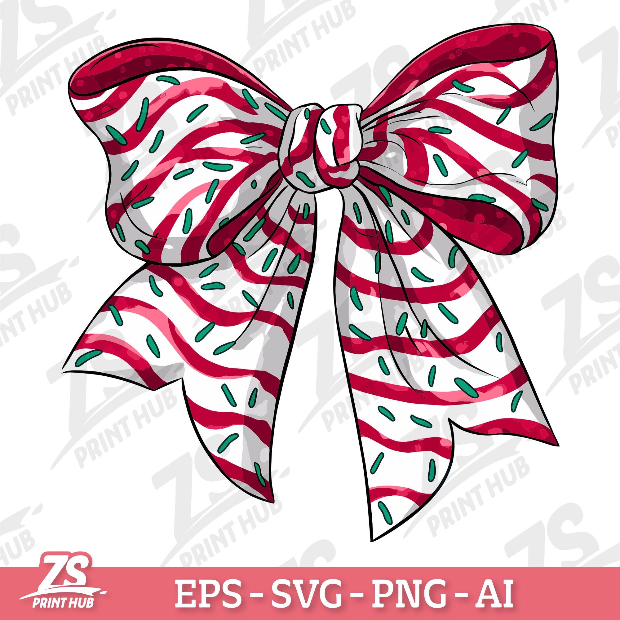 Cute Christmas Tree Cake Bow, Trendy Christmas Bow Png, Holiday Spirit Design Christmas Sublimation, Girly Bow Design, Christmas Design
