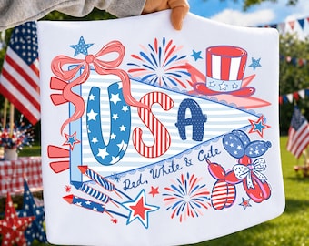 USA Pennant PNG, Red White and Cute PNG, Coquette Bow Png, Preppy Patriotic Pennant Png, 4th of July Png, Balloon Dog Png, Patriot Png
