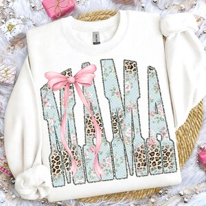 Preppy Leopard Mama Png, Coquette Bow Mama Png, Leopard Print Mama Png, Spring Mothers Day Png, Floral Leopard Mama Png, Trendy Mom Png image 4