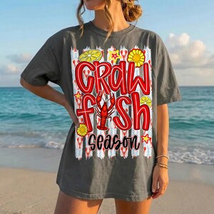 Crawfish Season Png, Brushstroke Crawfish Png, Stripes Crawfish Png, Preppy Crawfish Png, Louisiana Png, Sublimation Digital Download image 6