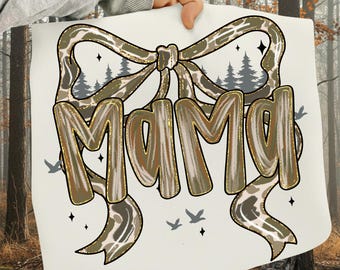 Camo Mama Bow PNG, Hunting Mom Sublimation, Outdoorsy Mama Shirt Design, Woodland Digital Download, Hunter Wife Gift, Forest Mama