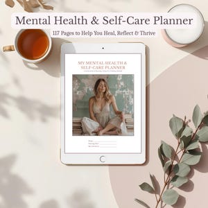 Mental Health Self Care Planner Digital Download | Mood Tracker Anxiety Journal | iPad GoodNotes Printable | Therapy Workbook PDF