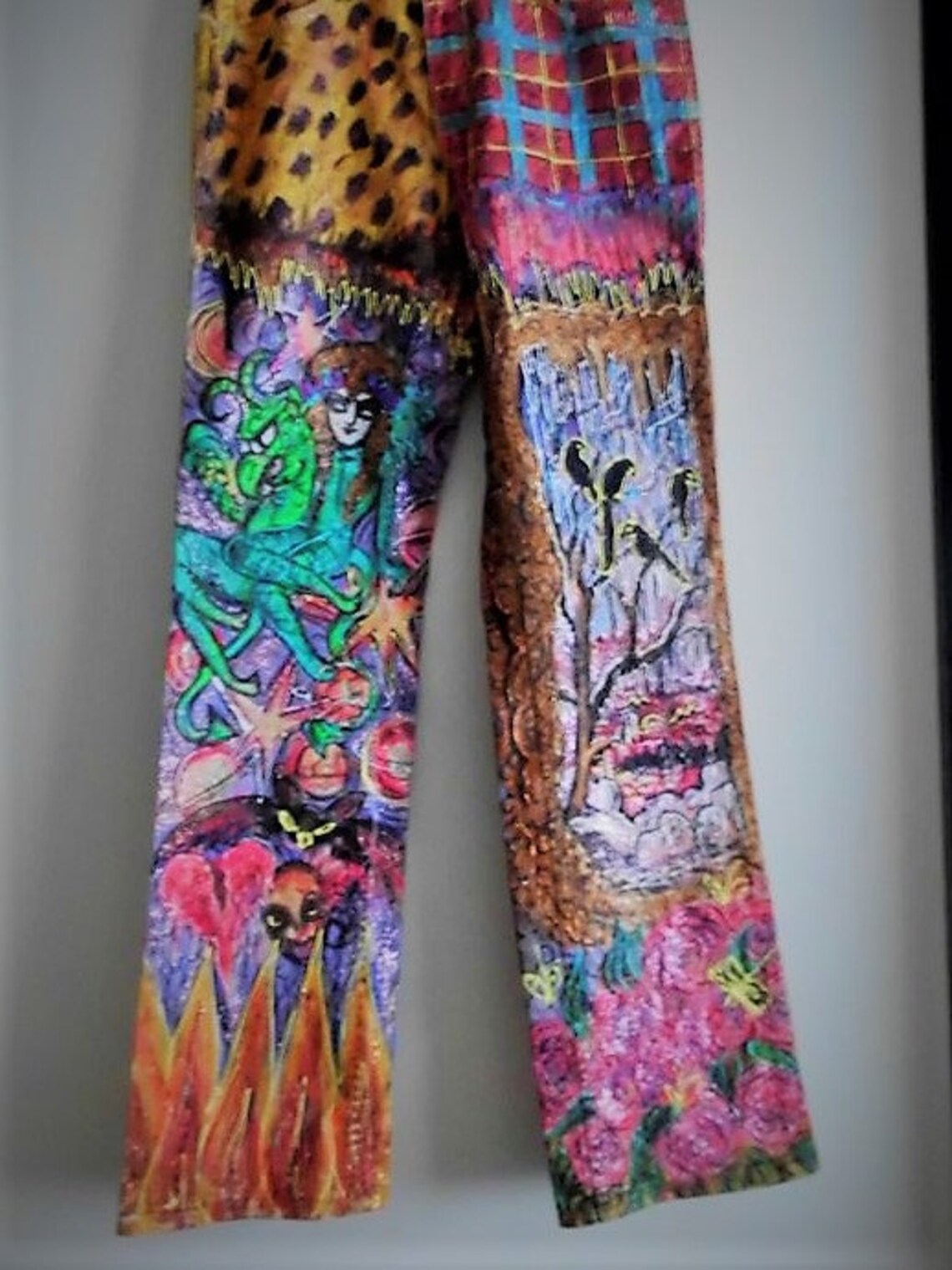 Multi Colored Jeans Pant Goth Rainbow Small Neon Size S - Etsy