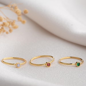Personalized Birthstone Ring, Family Birthstone Ring, Gemstone Rings, Custom Ring, Mothers Ring, Birthday Gift, Minimalist Ring