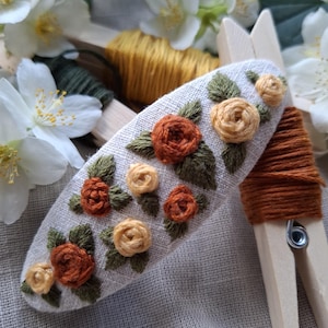 Hand embroidered hair clips hair clips handembroidery hair accessories