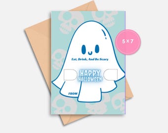 Halloween Blue 5 X 7 Gift Card Holder Printable