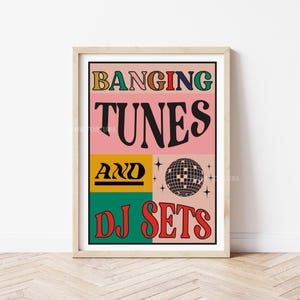 Dance floor print, disco prints, eclectic print, arctic monkeys print, quirky art, maximalist decor, bold prints, music lyric poster, kitsch
