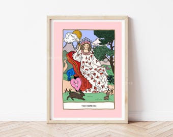 The empress tarot print | eclectic prints | fortune teller print | whimsical prints | tarot gifts | quirky print gifts | tarot card print