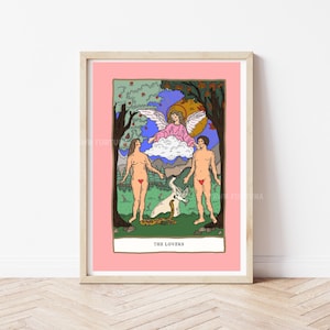 Impresión de tarot de los amantes / impresiones eclécticas / impresión de adivino / impresiones extravagantes / regalos de tarot / regalos de impresión extravagantes / impresión de arte de cartas del tarot