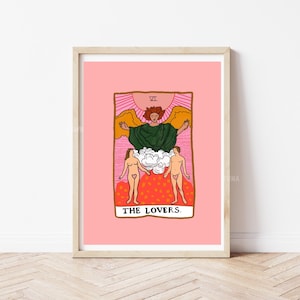Die Liebenden Tarot Druck | eklektische Drucke | Wahrsagerin Druck | wunderliche Drucke | Tarot Geschenke | lustige Druckgeschenke | Tarot Karte Kunstdruck