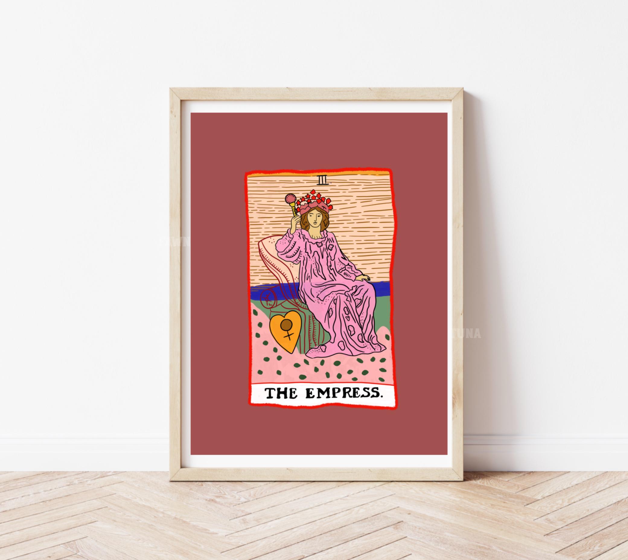 The empress tarot print | eclectic prints | fortune teller print | whimsical prints | tarot gifts | quirky print gifts | tarot card print