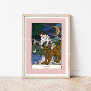 Stärke Tarot Druck | eklektische Drucke | Wahrsagerin Druck | wunderliche Drucke | Tarot Geschenke | lustige Druckgeschenke | Tarot Karte Kunstdruck