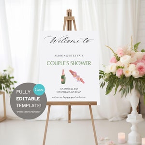 Personalized Bridal Shower Welcome Sign, Welcome To Bridal Shower Sign, Modern Bridal Shower, Minimalist Bridal Shower Sign, Custom Bridal Shower Welcome Sign With Stand
