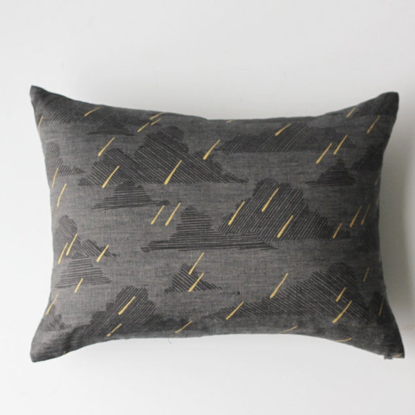 Linen Pillow Cover - Rectangle Dark Rainy Day