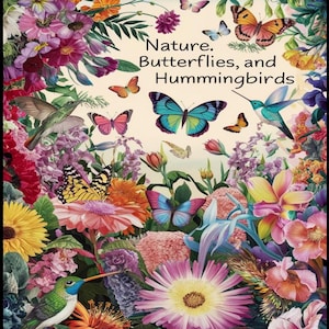 Natur, Schmetterlinge, Kolibris. 5 Malvorlagen