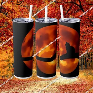 Sublimation JPG file Halloween Moon Cat downloadable digital image