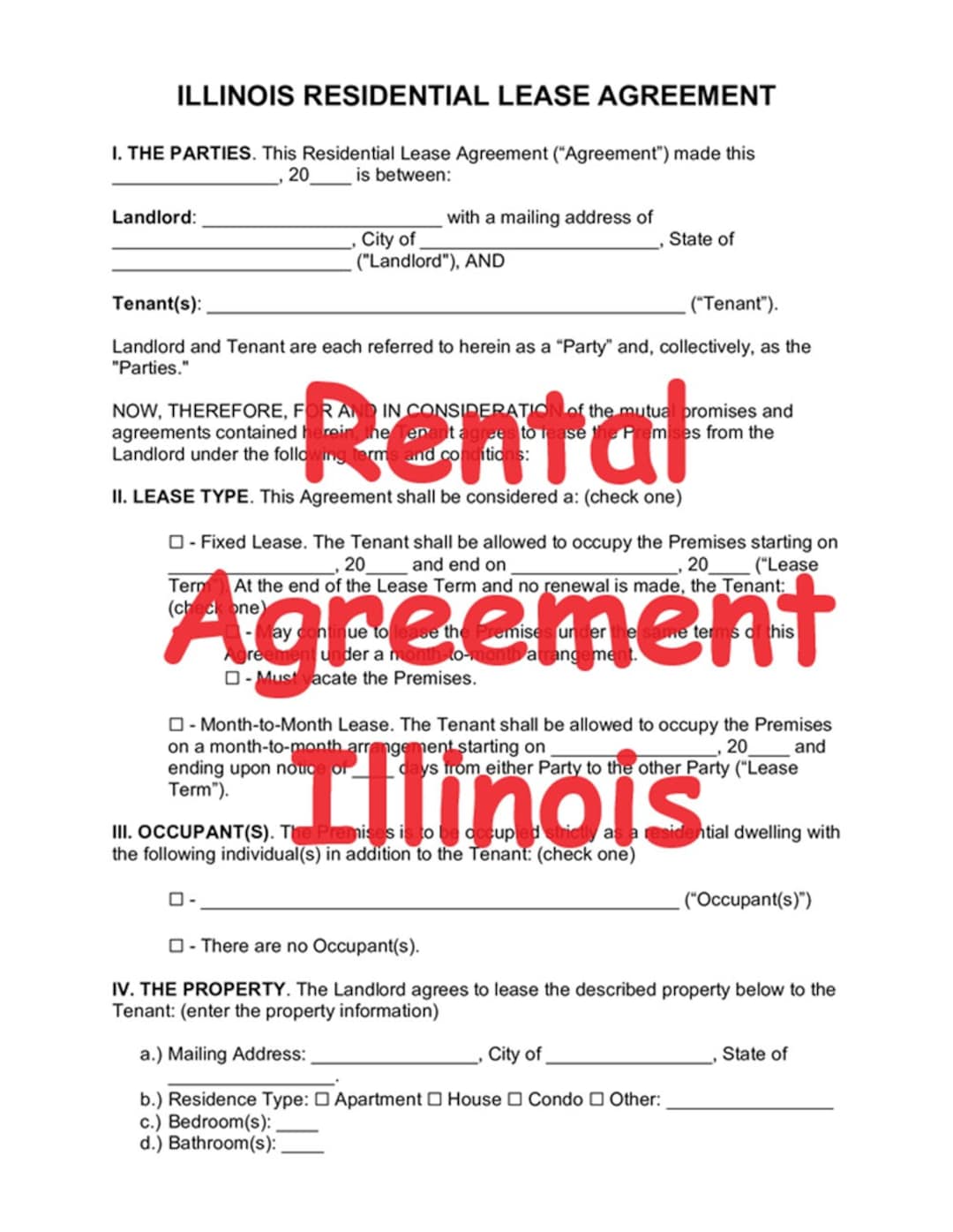 rental-lease-agreement-illinois-standard-form-pdf-290-48-kb-11-pages-etsy for Free Printable Lease Agreement Indiana Rental Lease Agreement Illinois Standard Form PDF 290.48 Kb (11 Pages) - Etsy for Free Printable Lease Agreement Indiana