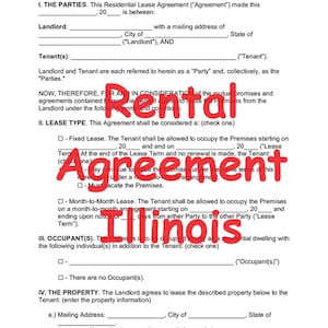Contrato de arrendamiento de vivienda Formulario estándar de Illinois PDF 290,48 kb (11 páginas)