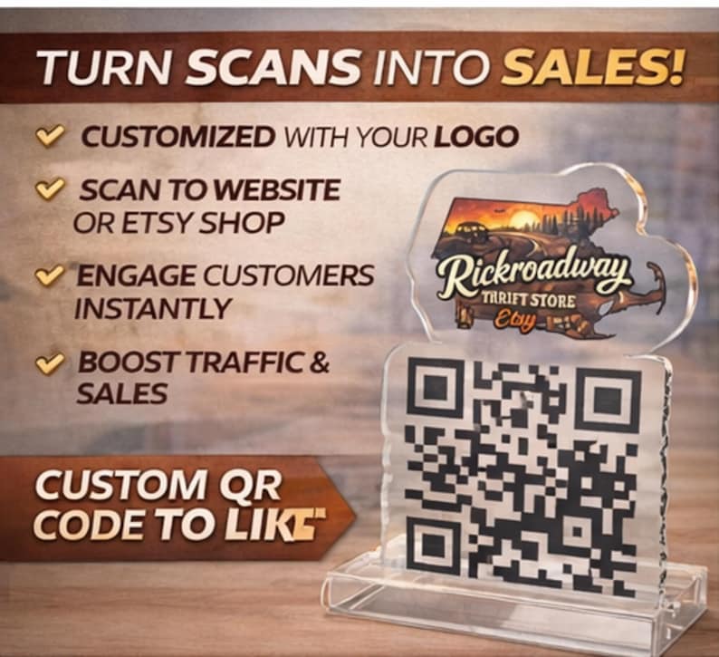 Small Standee Code Custom QR Code Standee Acrylic Sign | Logo + QR Display | Business ...
