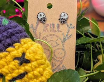 Tiny Screaming Skull Studs