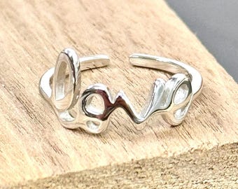 Sterling Silver 925 Love Toe Ring • Meaningful Gift for her Summer look • Beach days • Minimalist Trendy • Promise gift