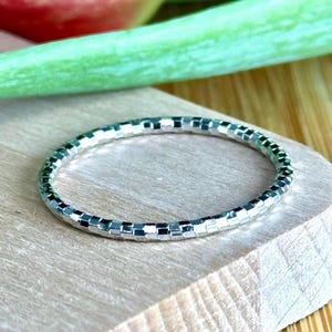 Sterling Silver 925 Diamond Cut Band Ring promise ring, thin ring, wedding ring, engagement ring, gift, minimalist style