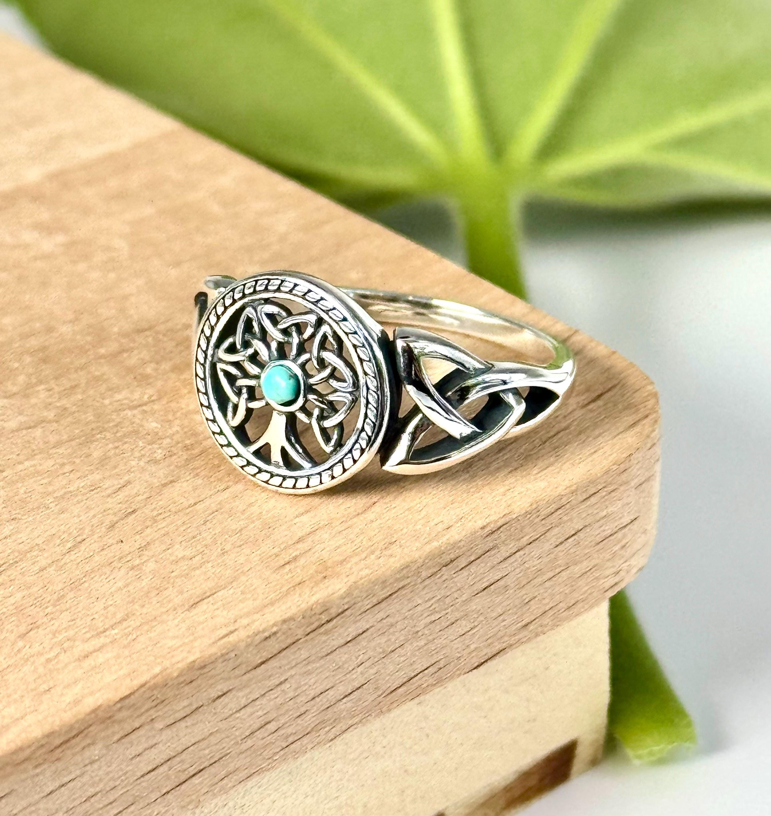 Sterling Silver 925 Turquoise Celtic Tree of Life Ring • Spiritual ...