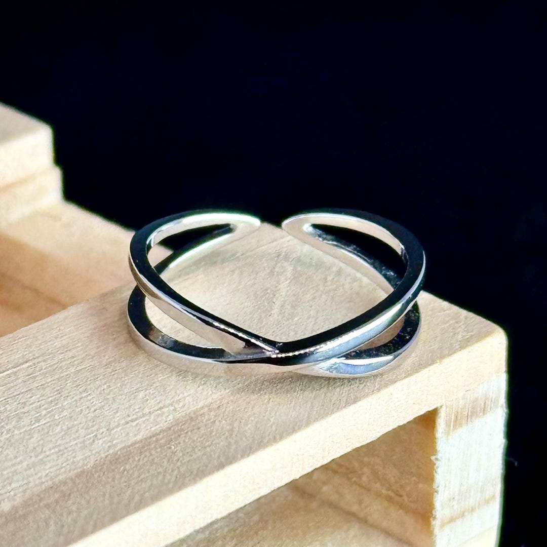 Sterling Silver Twist Toe Ring: Criss Cross Adjustable Band - Etsy