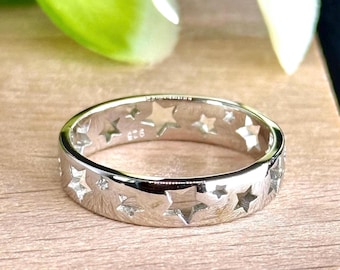 Sterling Silver Shooting Star Open Band Ring - .925 Silver, Sizes 4 To 10, Wholesale Style