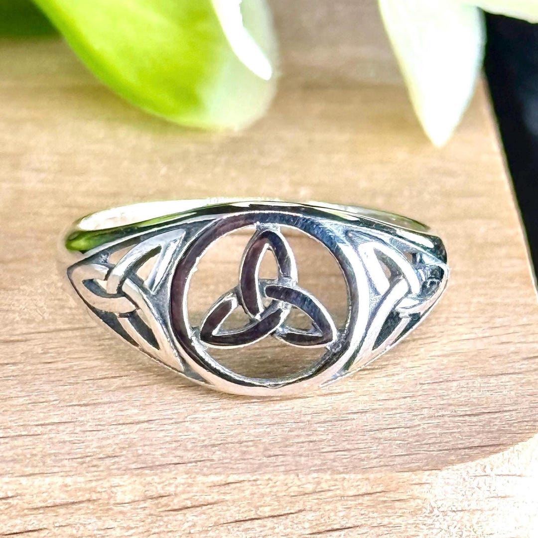 Sterling Silver 925 Celtic Triquetra Trinity Knot Ring • Unity ...