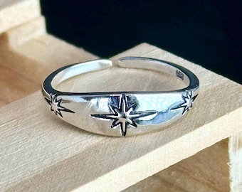Sterling Silver 925 North Star Toe Ring Jewelry • Celestial style Summer look Beach days • Stargazing Gift for her Minimalist • Trendy