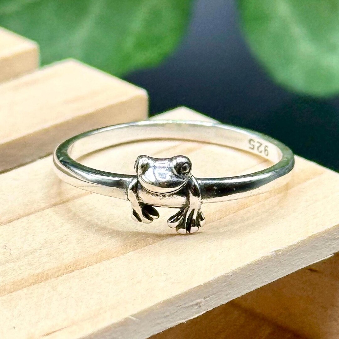 Sterling Silver 925 Hopper Frog Ring • Animal Lover Little Friend ...
