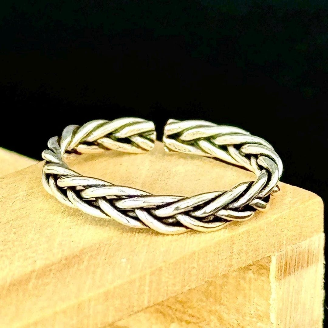 Sterling Silver 925 Braided Toe Ring | Adjustable Harmony Band | Boho ...