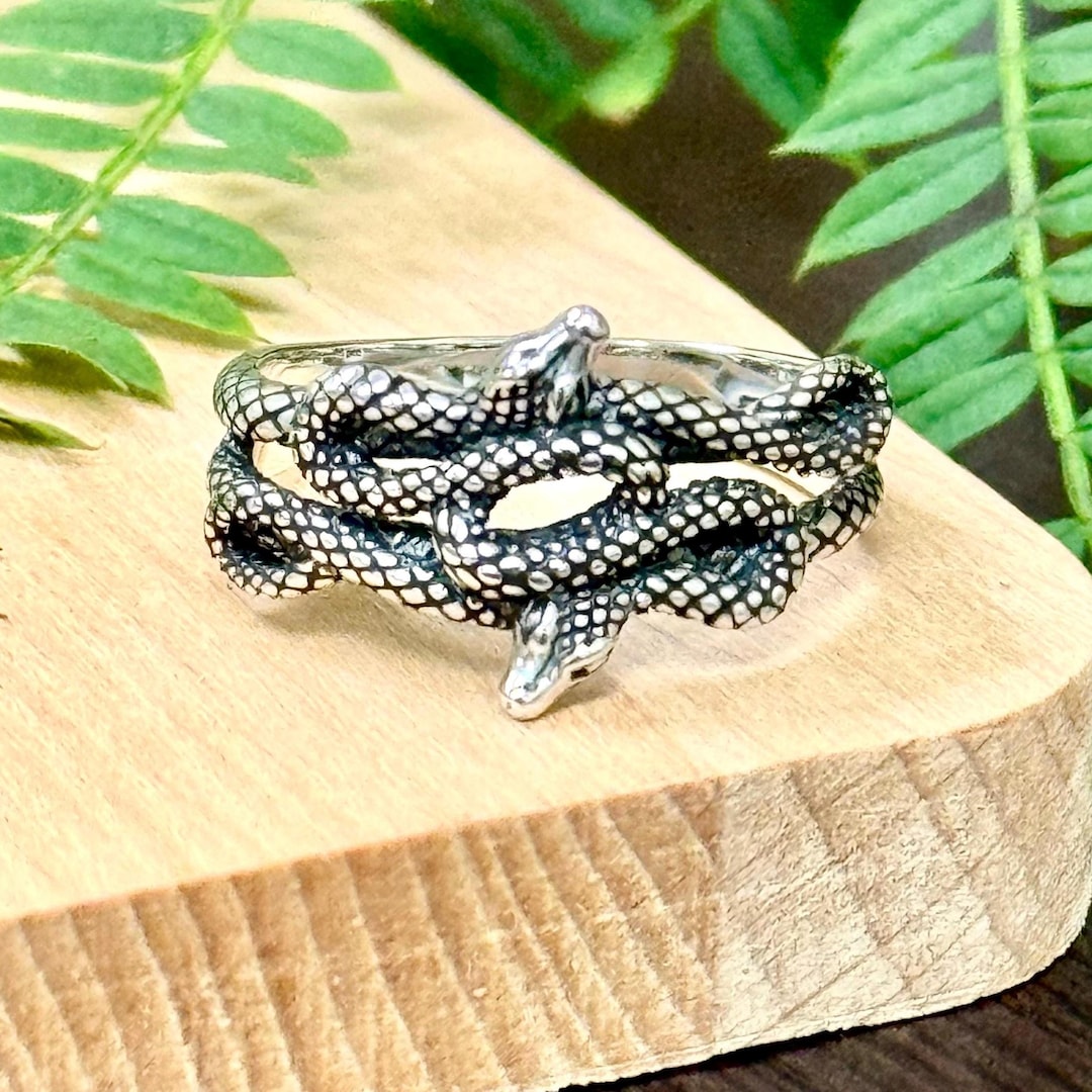 Sterling Silver 925 Snake Ring With Oxidized Finish Animals, Nature ...