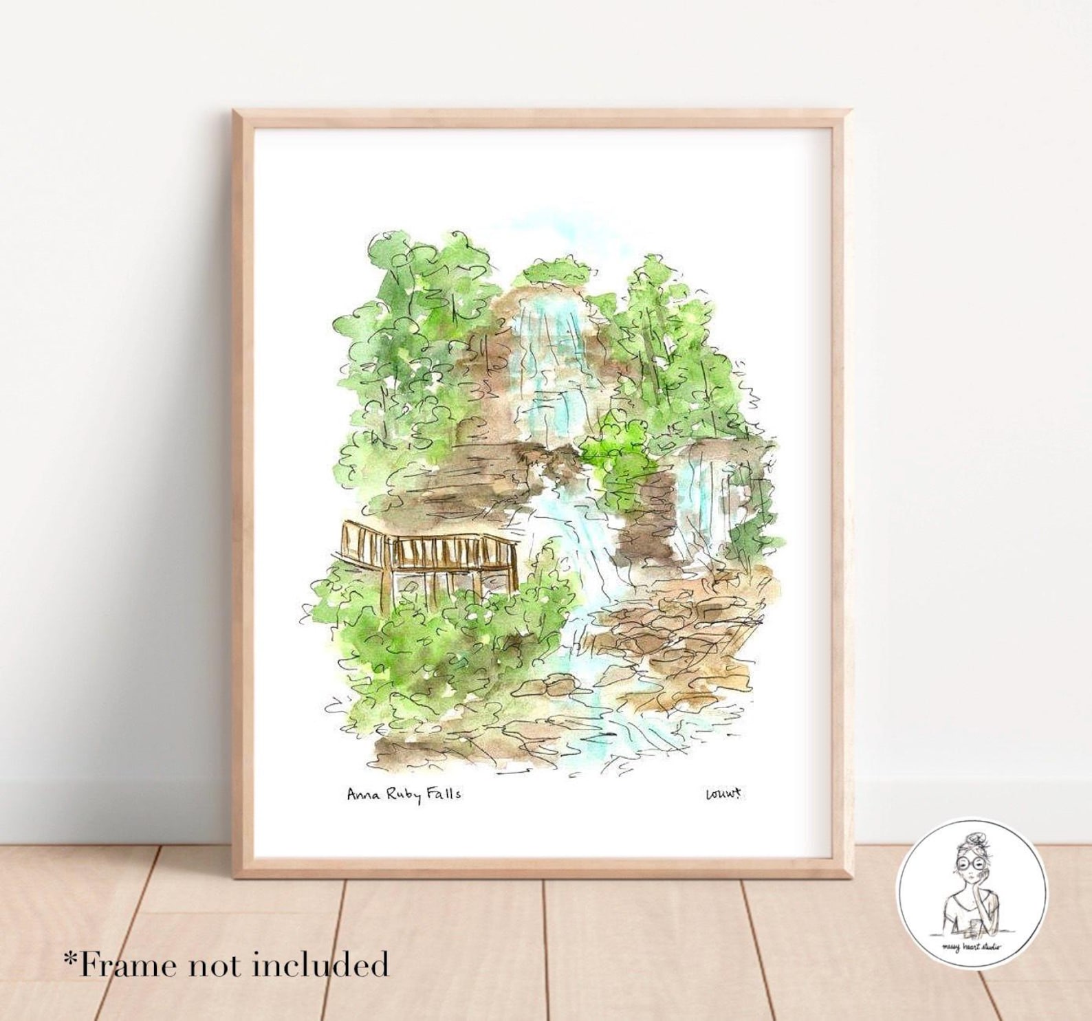 Anna Ruby Falls, North Georgia, Near Helen, Waterfall Art 8x10 or 11x14 gallery wall print - 11x14 inches