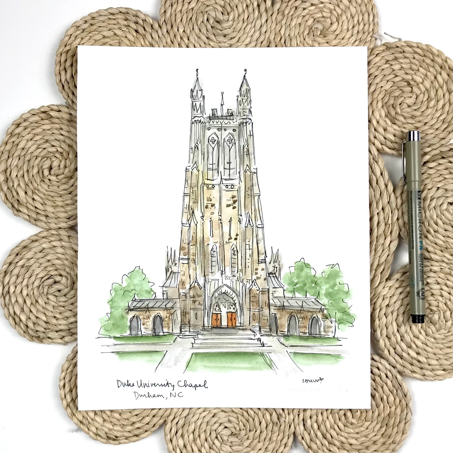 Duke University Chapel Tower Drawing By Frederic Kohli