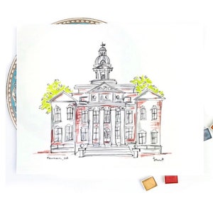 Gallery Wall Art, Personalized Coweta County Courthouse, Historic Square Downtown Newnan, Southern Landmark, Georgia, 8x10 or 11x14 print