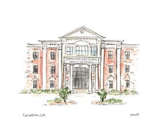 Carrollton High School, Grad Gift, Carrollton, Georgia, Archival Quality 8x10 or 11x14 print