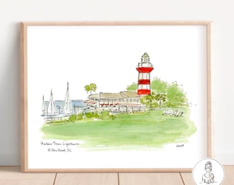 Harbour Town, Hilton Head Island, SC, Lighthouse Archival Quality, 8x10, 11x14 or 16x20 print