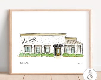 Lucy’s Restaurant, Auburn, Alabama Personalized print, Alumni, Grad, Alabama Auburn University, 8x10, 11x14 or 16x20 print