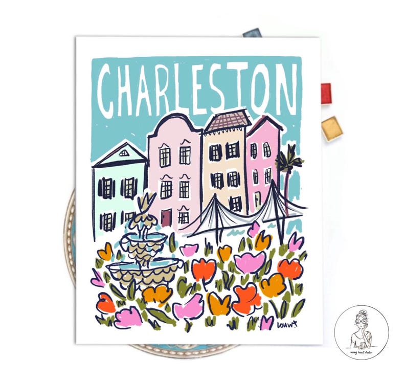 Charleston, South Carolina, Charleston Print, Rainbow Row Historic