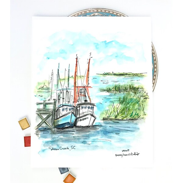 Charleston Watercolor Etsy