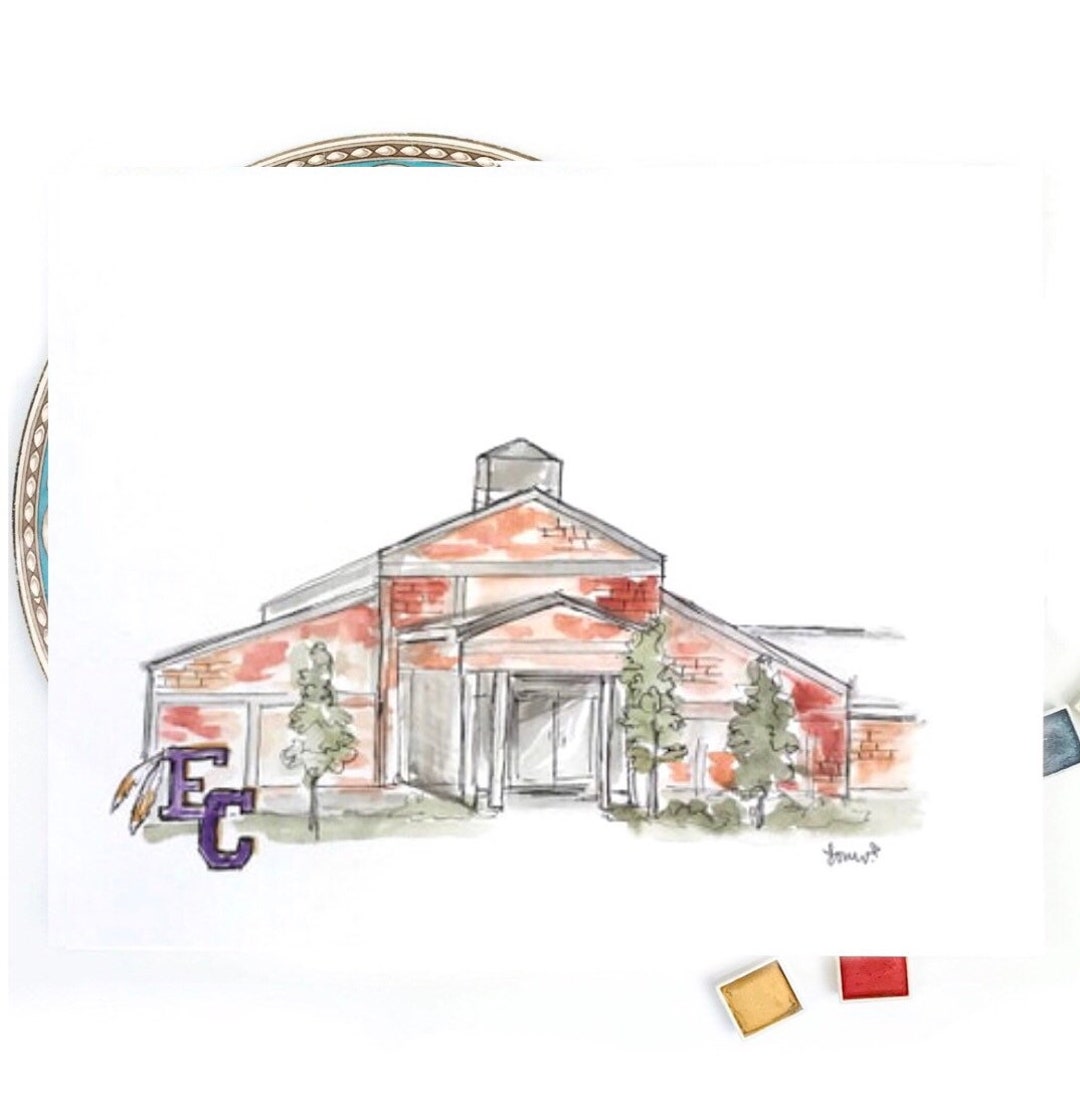 East Coweta High School Newnan Landmark Archival Etsy