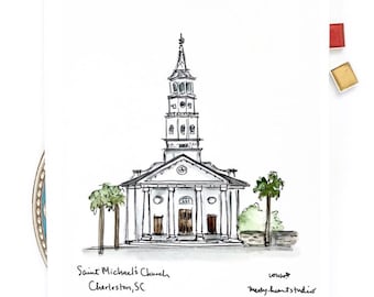 Charleston, South Carolina, Historic Saint Michael’s Episcopal Church, Archival Quality 8x10 or 11x14 print