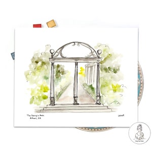 Georgia Arch Illustration, Graduation Gift, Archival Quality 8x10 print